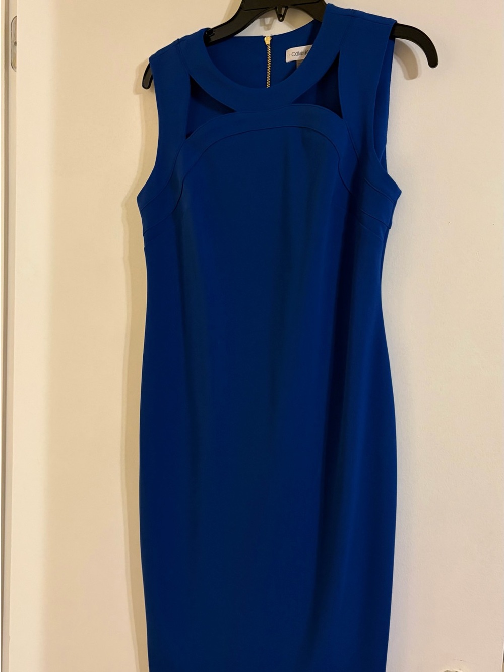 Calvin Klein Bold Blue Cutout Sheath Dress. Size 8. EUC